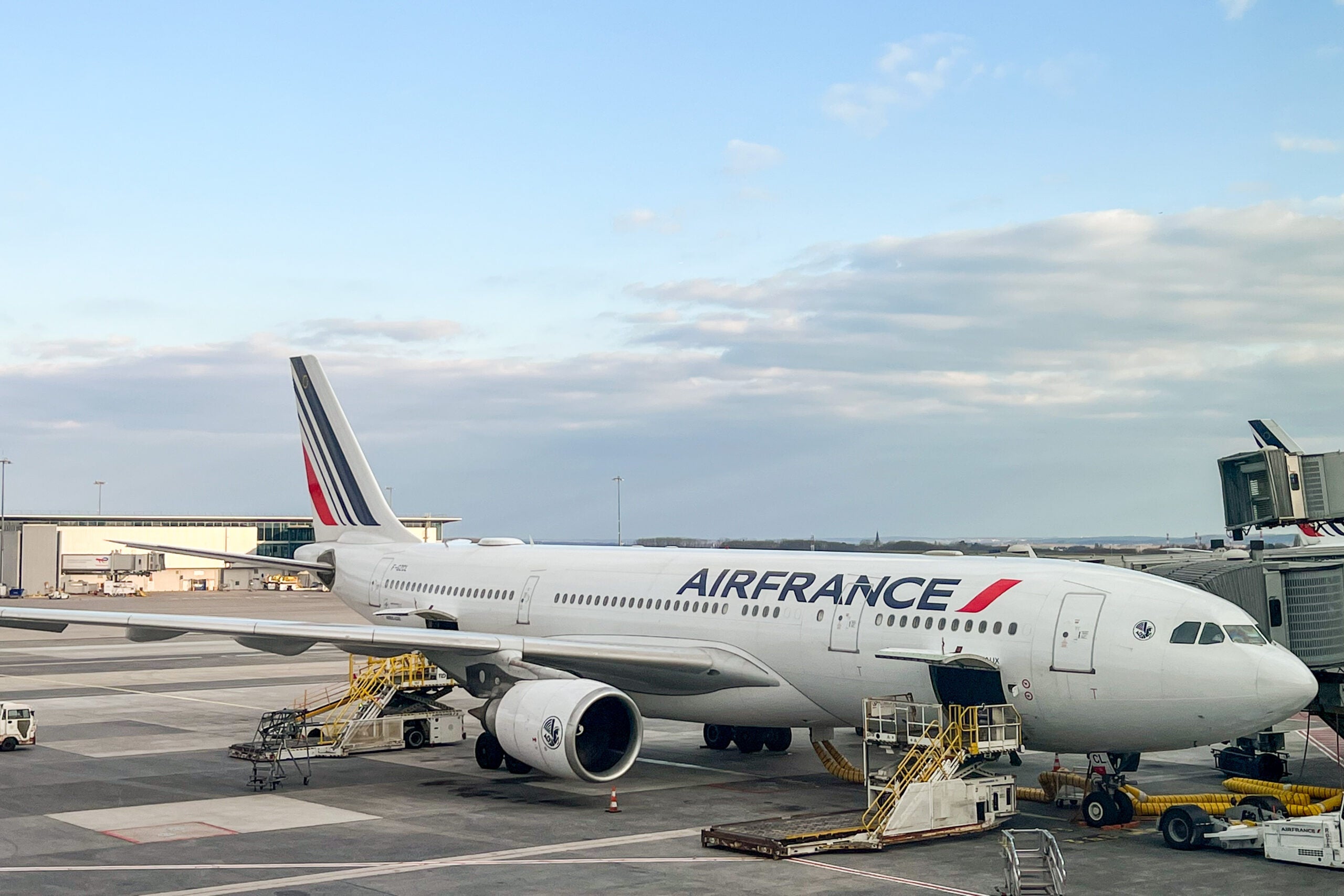 Air France plane parked at a gate