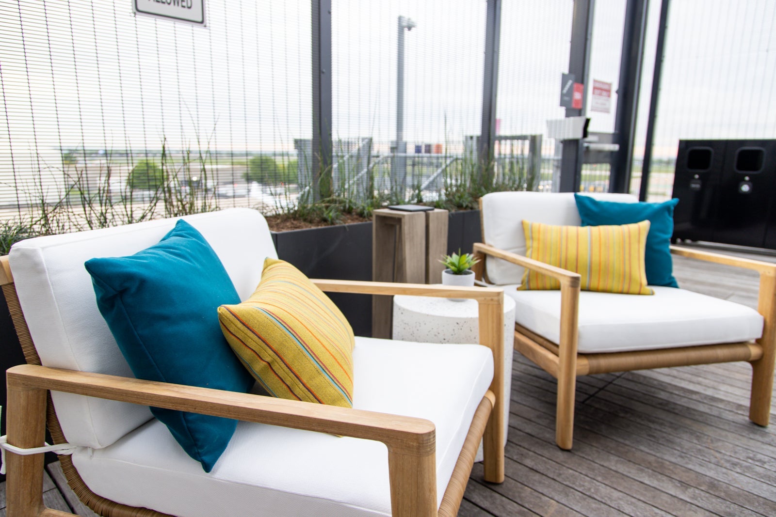cushions on outdoor furniture at the Sapphire Terrace