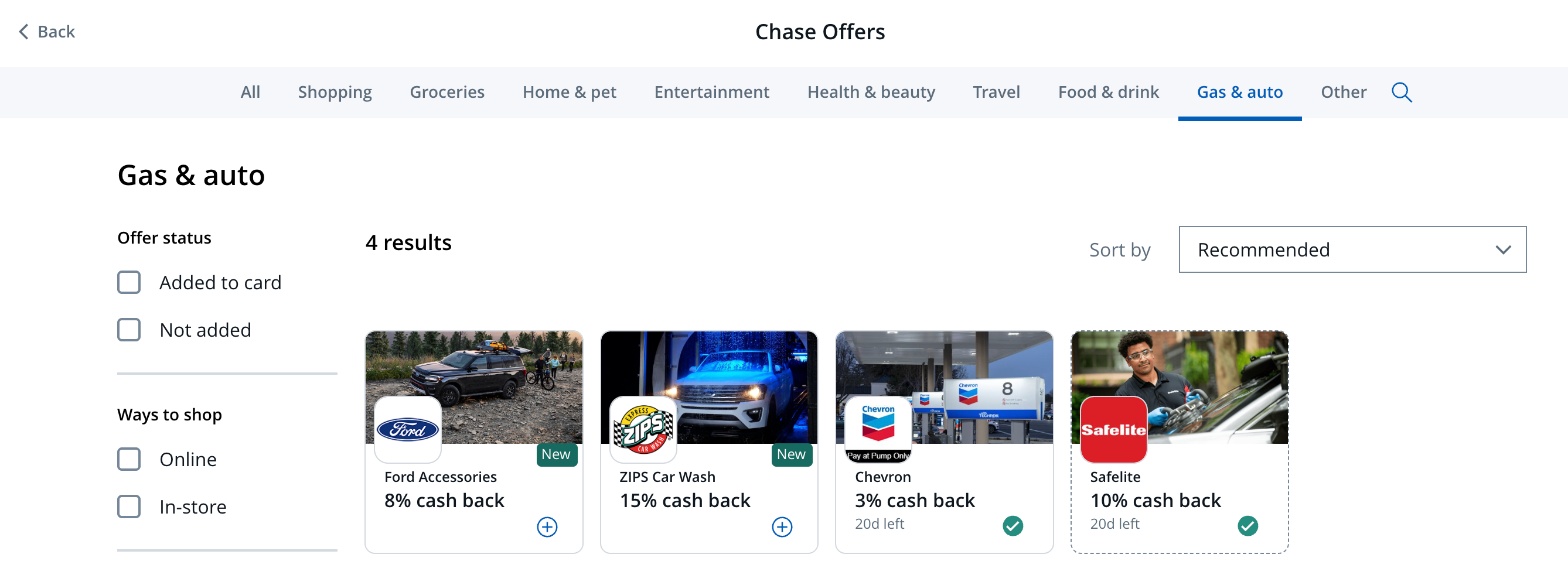 Chase Offers page. CHASE