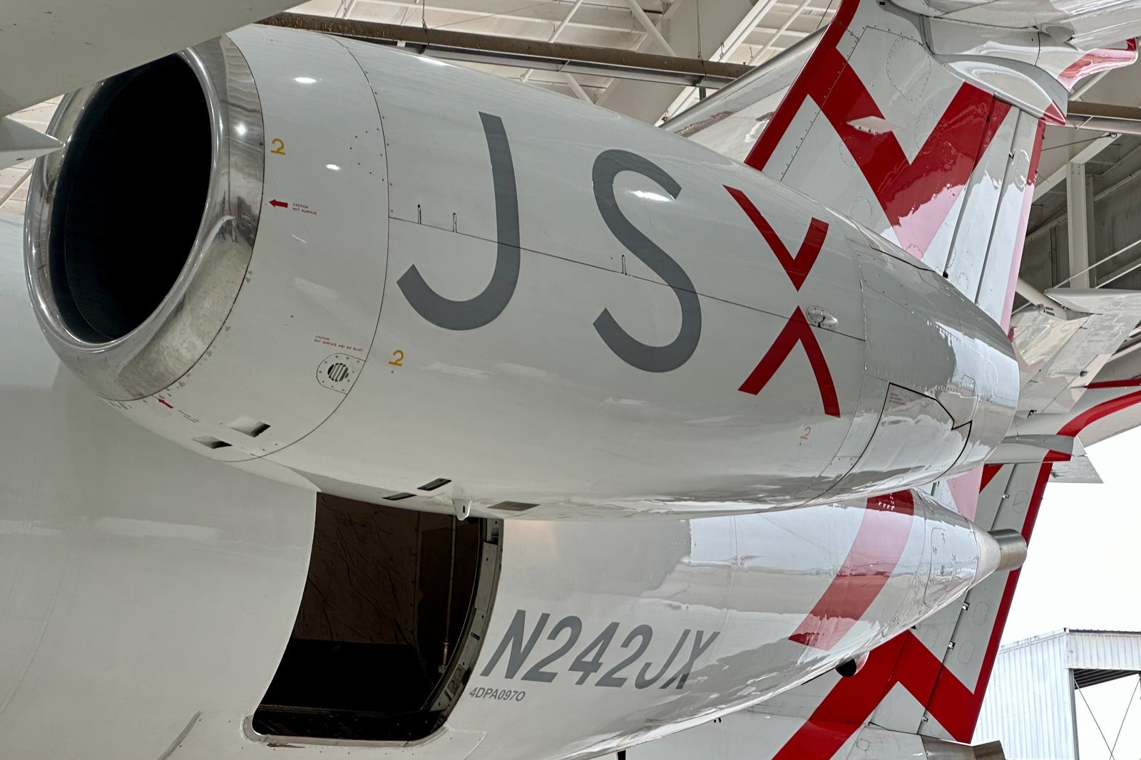 Close-up look at a JSX plane