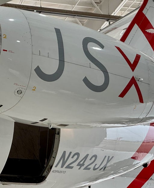 Close-up look at a JSX plane