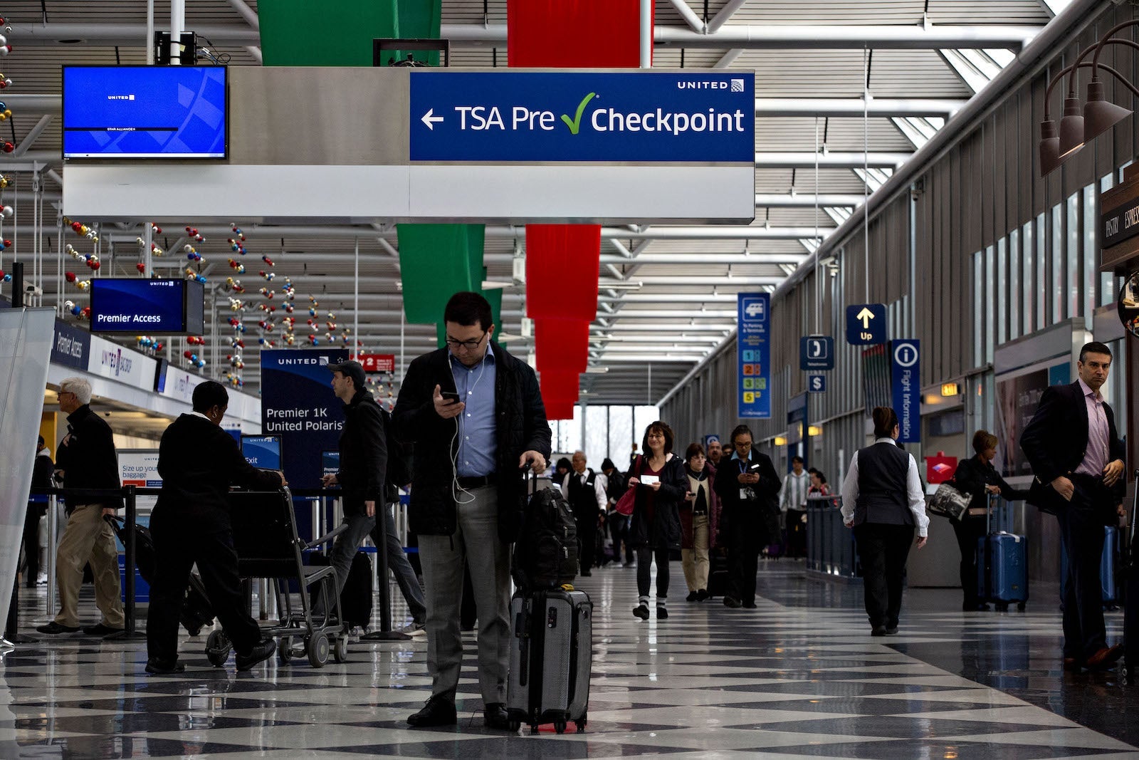 PErson in airport terminal