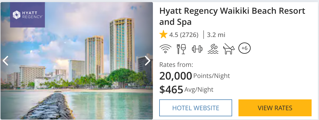 Hyatt Regency Waikiki on points