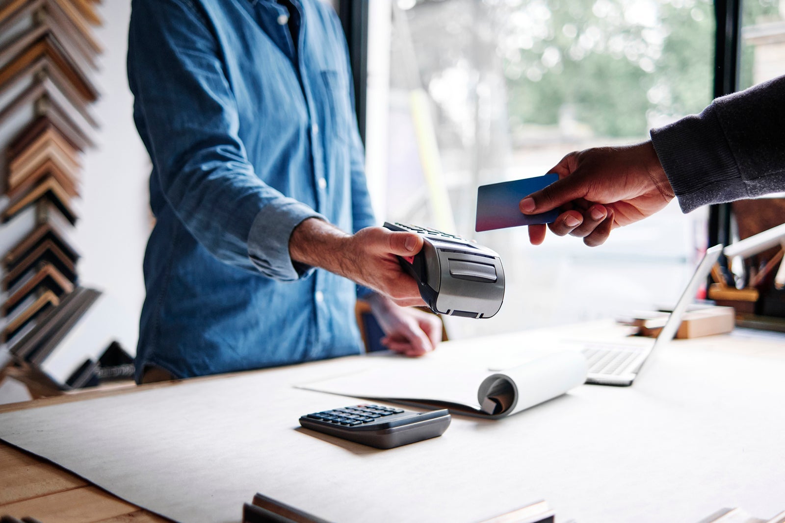 Person paying for serice