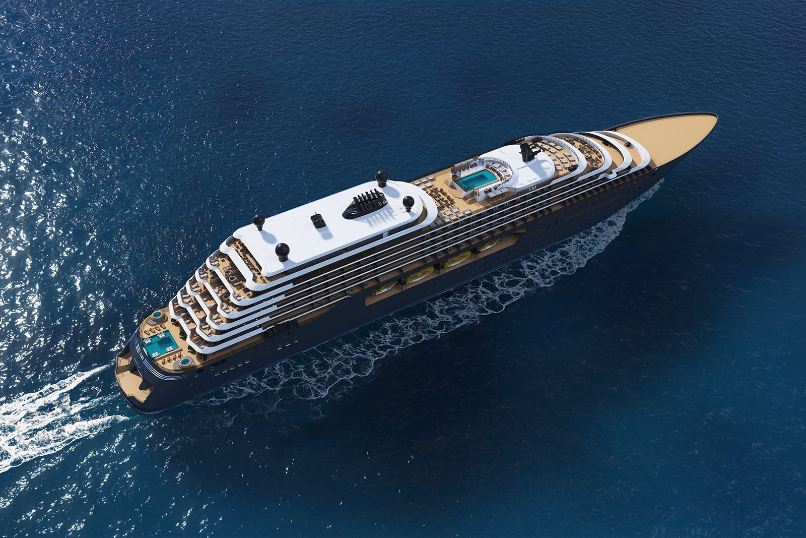 An artist's drawing The Ritz-Calton Yacht Club's Ilma.