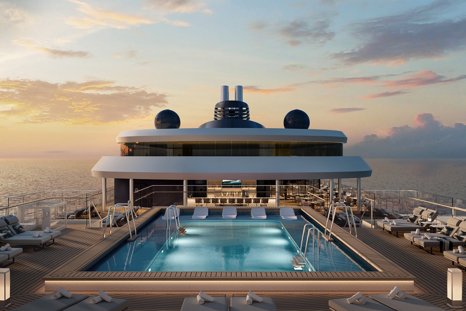The pool deck of the Ritz-Carlton Ilma.