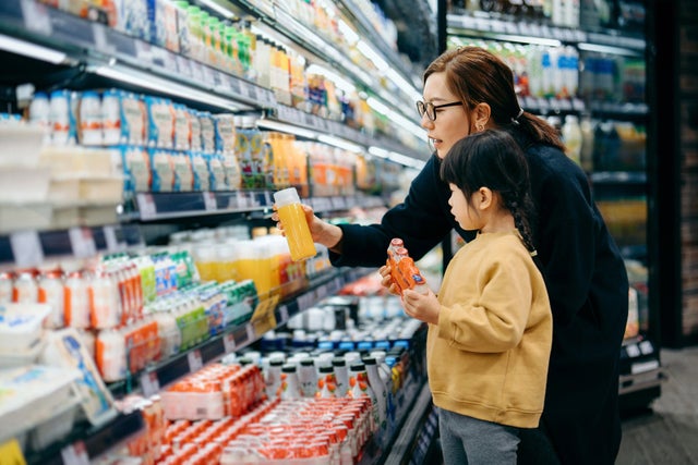 Woman shopping for groceries