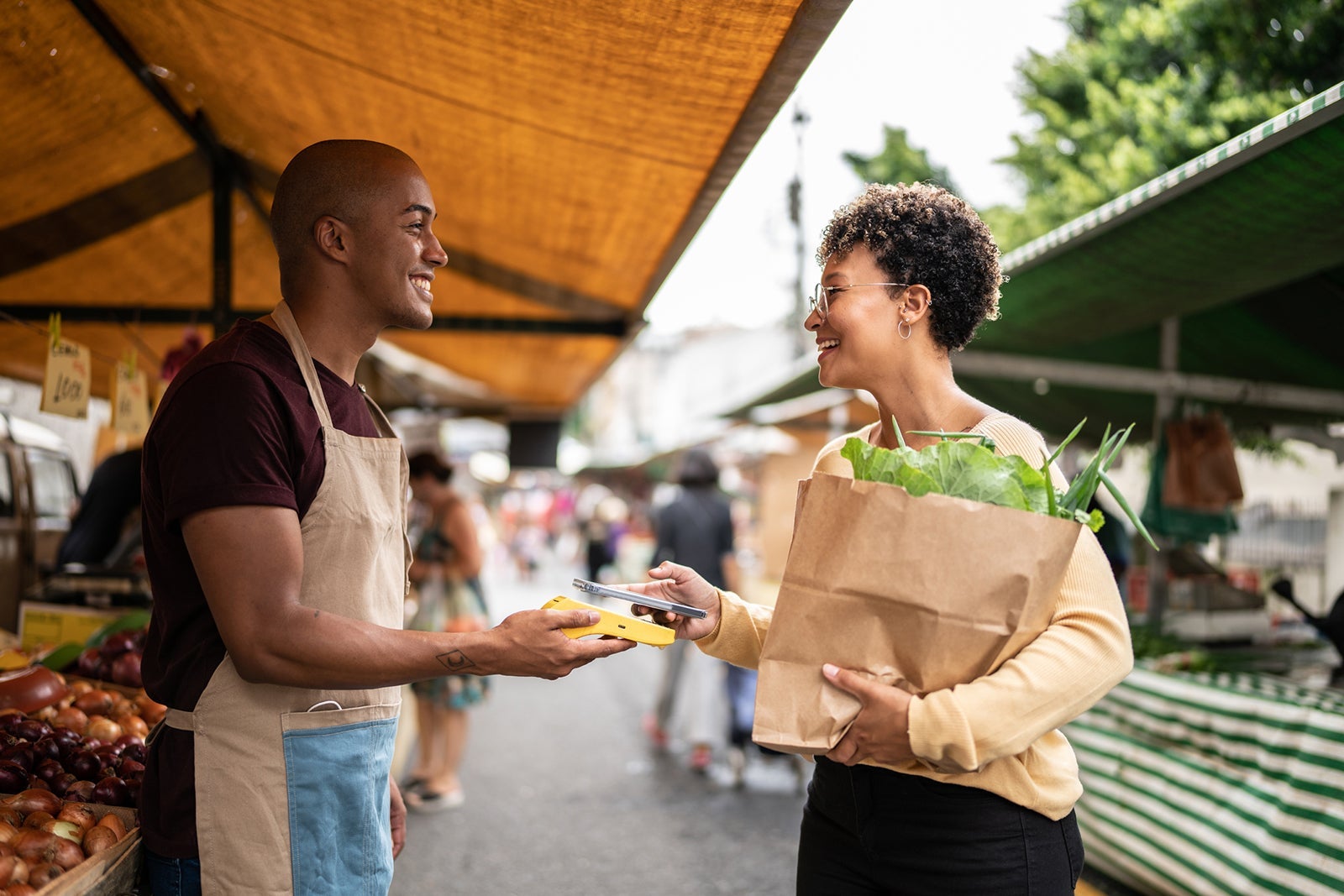Shopper at market