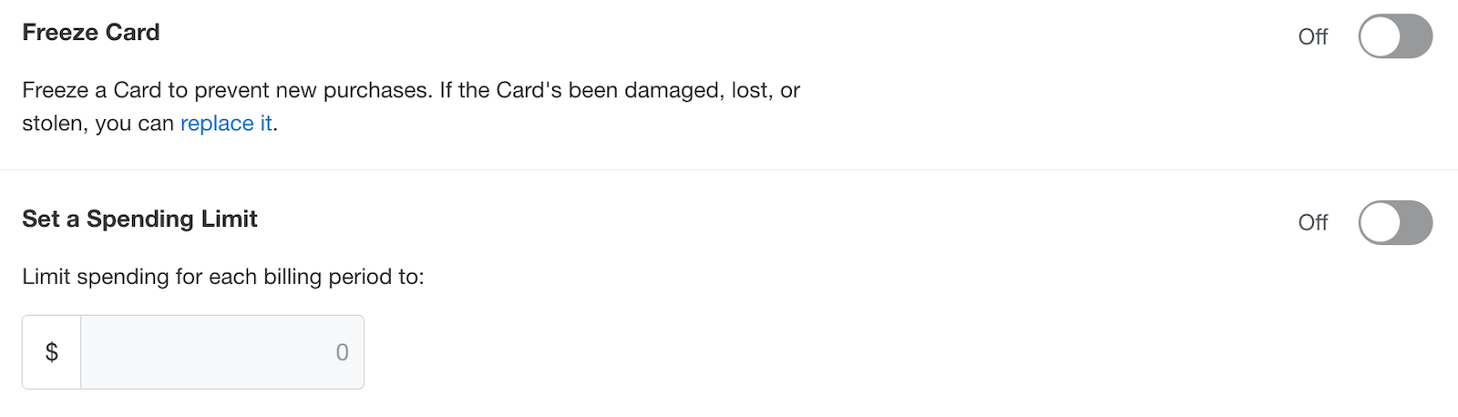 Screenshot of how to limit authorized user spending on Amex cards