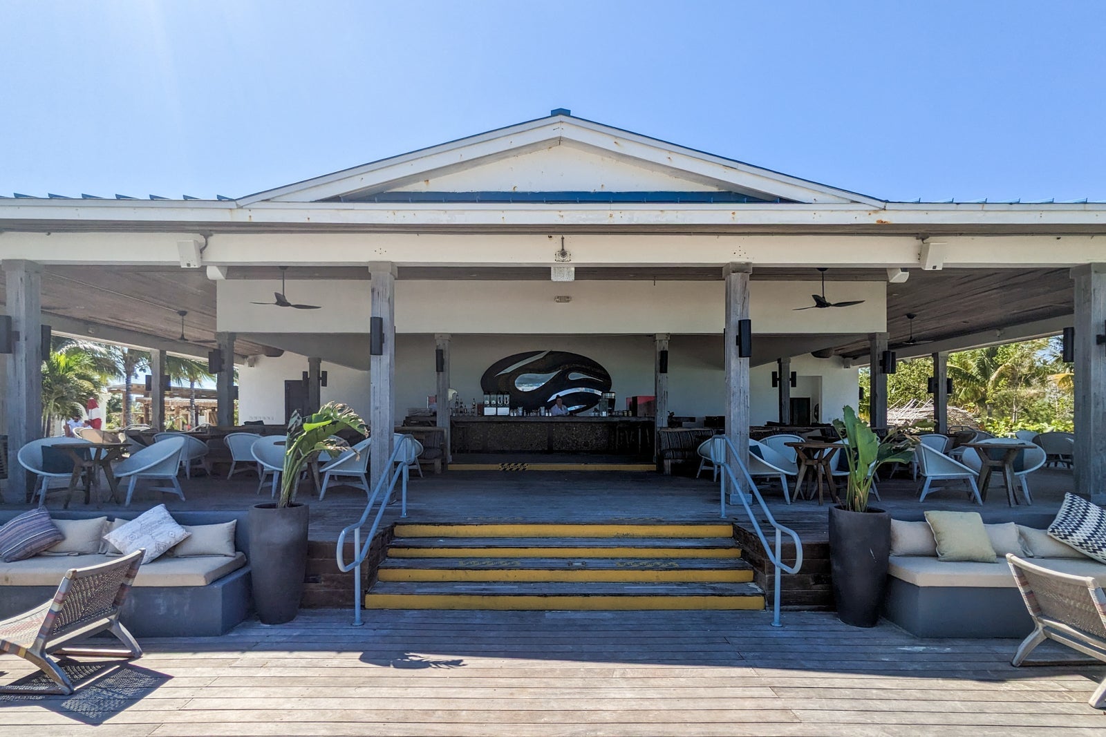 Open-air pavilion on the beach