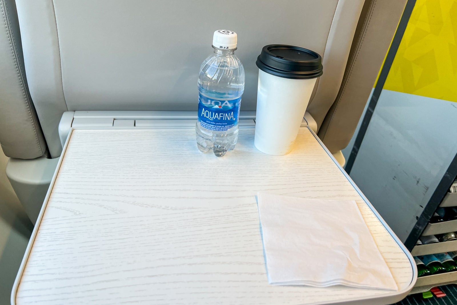 tray table on Brightline train