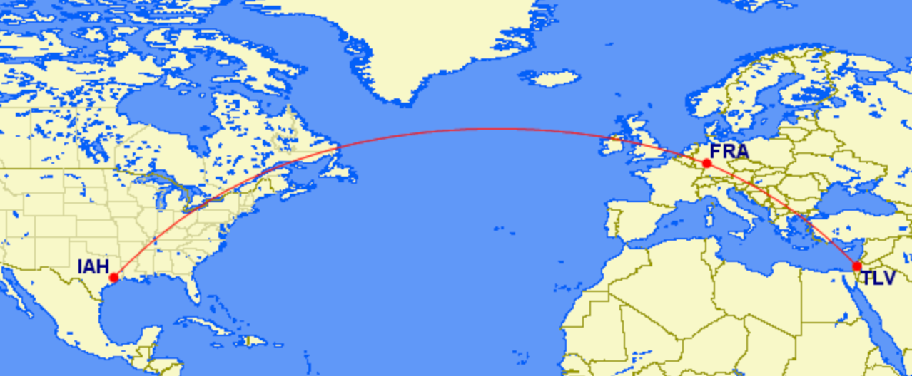Houston to Frankfurt to Tel Aviv