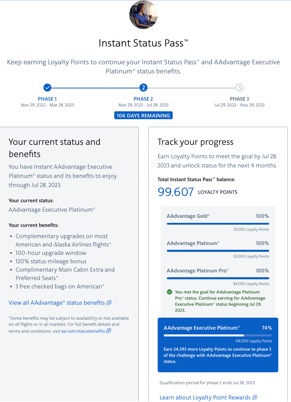 Kyle Olsen Instant Status Pass American Airlines