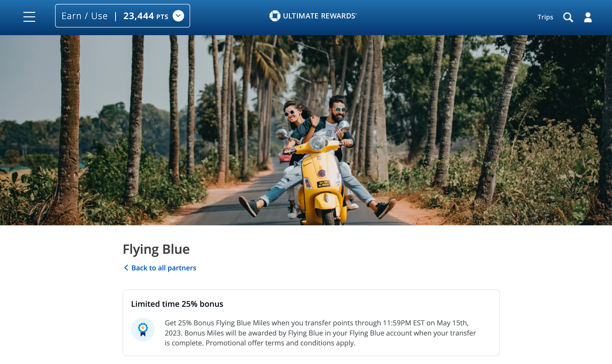 Chase 25% transfer bonus to Flying Blue. CHASE