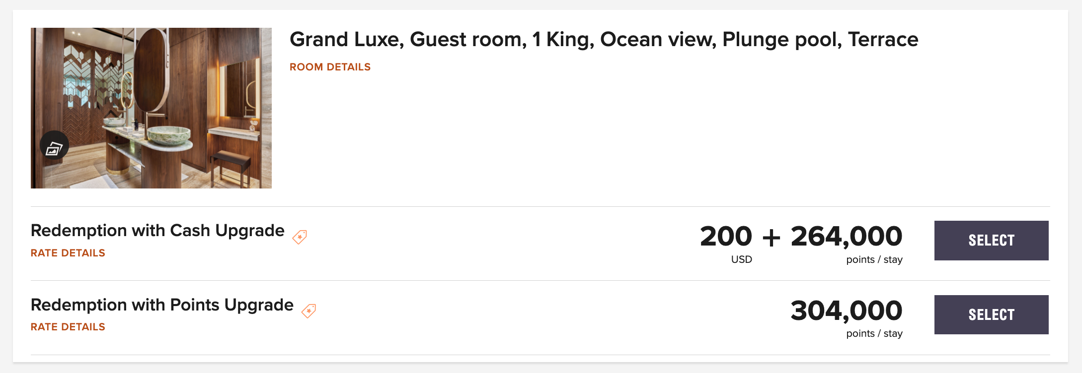 screenshot booking St. Regis Kanai with points