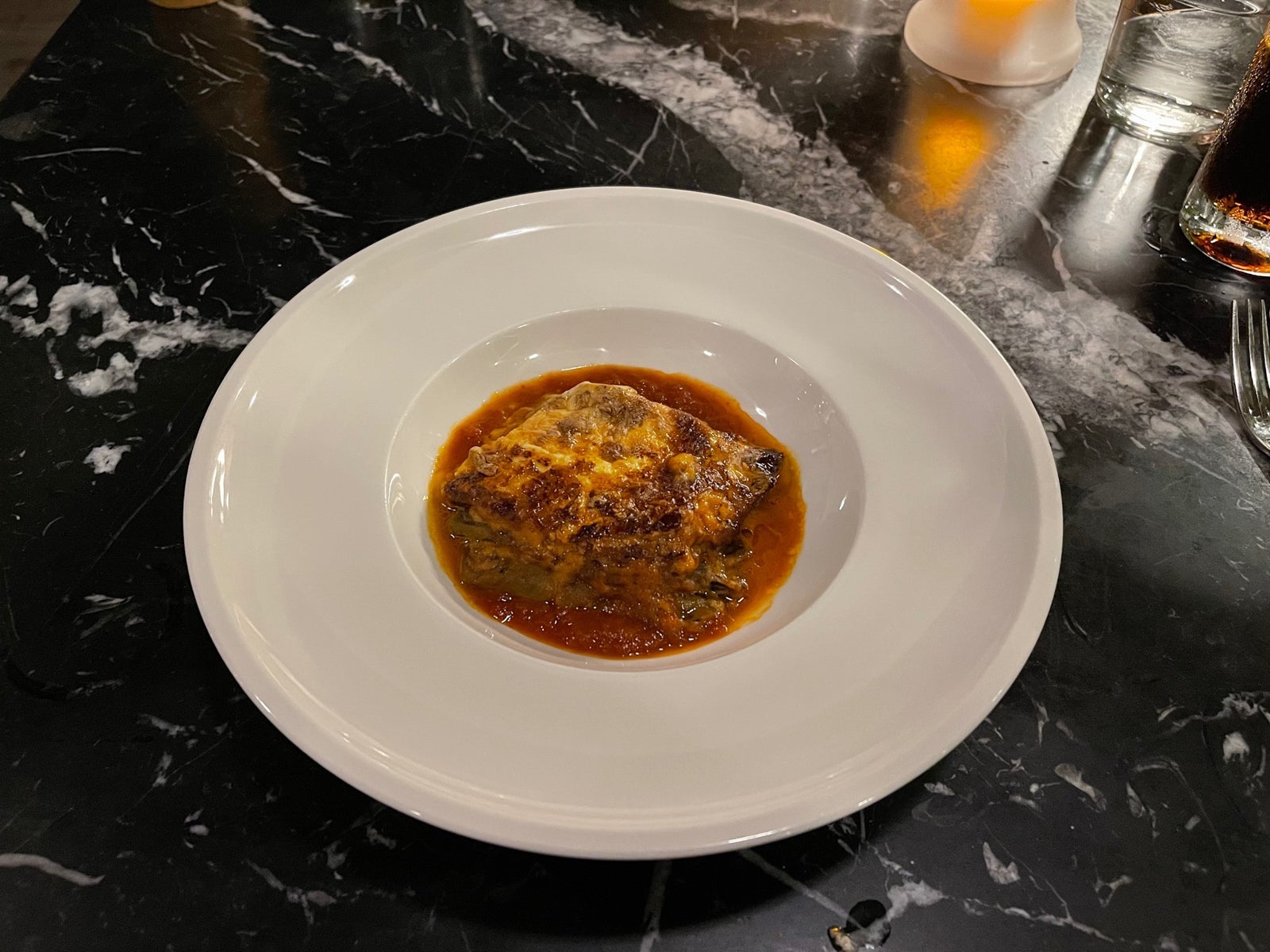 Eggplant parmesan at Secrets Impression Moxche