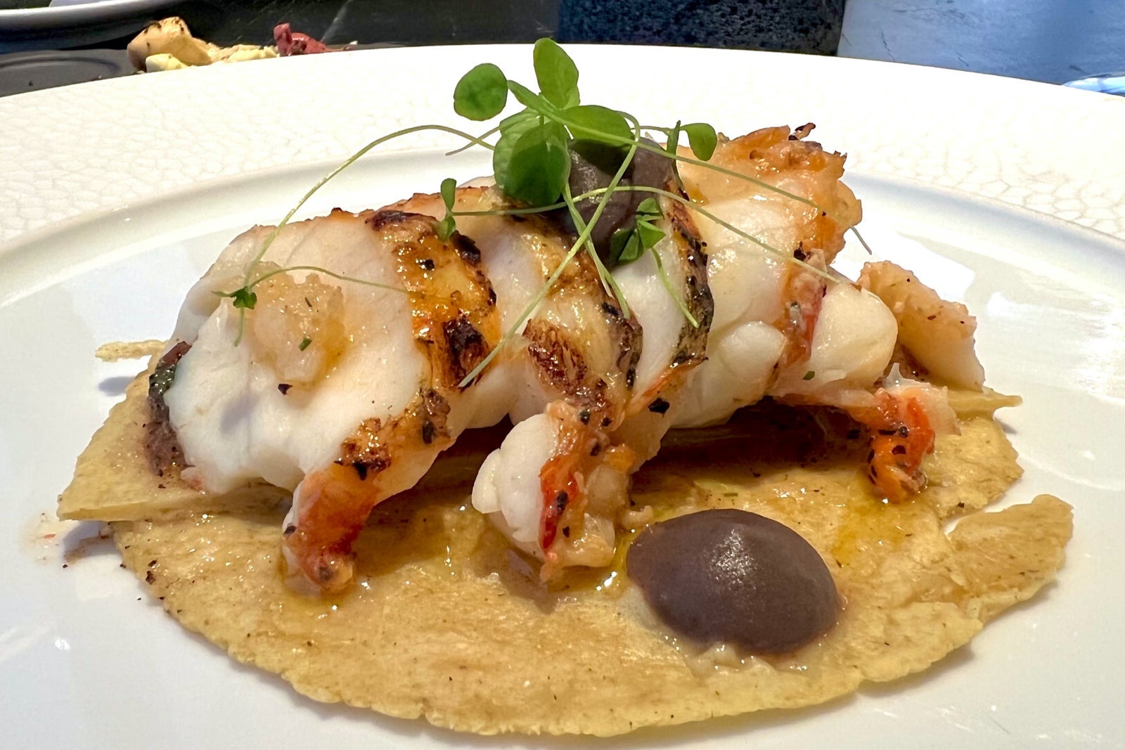 Lobster taco. Teodoro at Secrets Impression Moxche