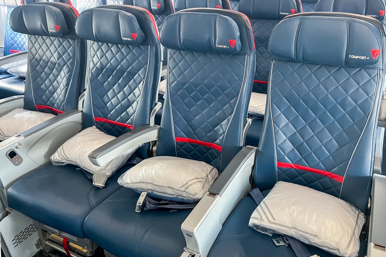 Delta Air Lines Comfort Plus seats on an A330.