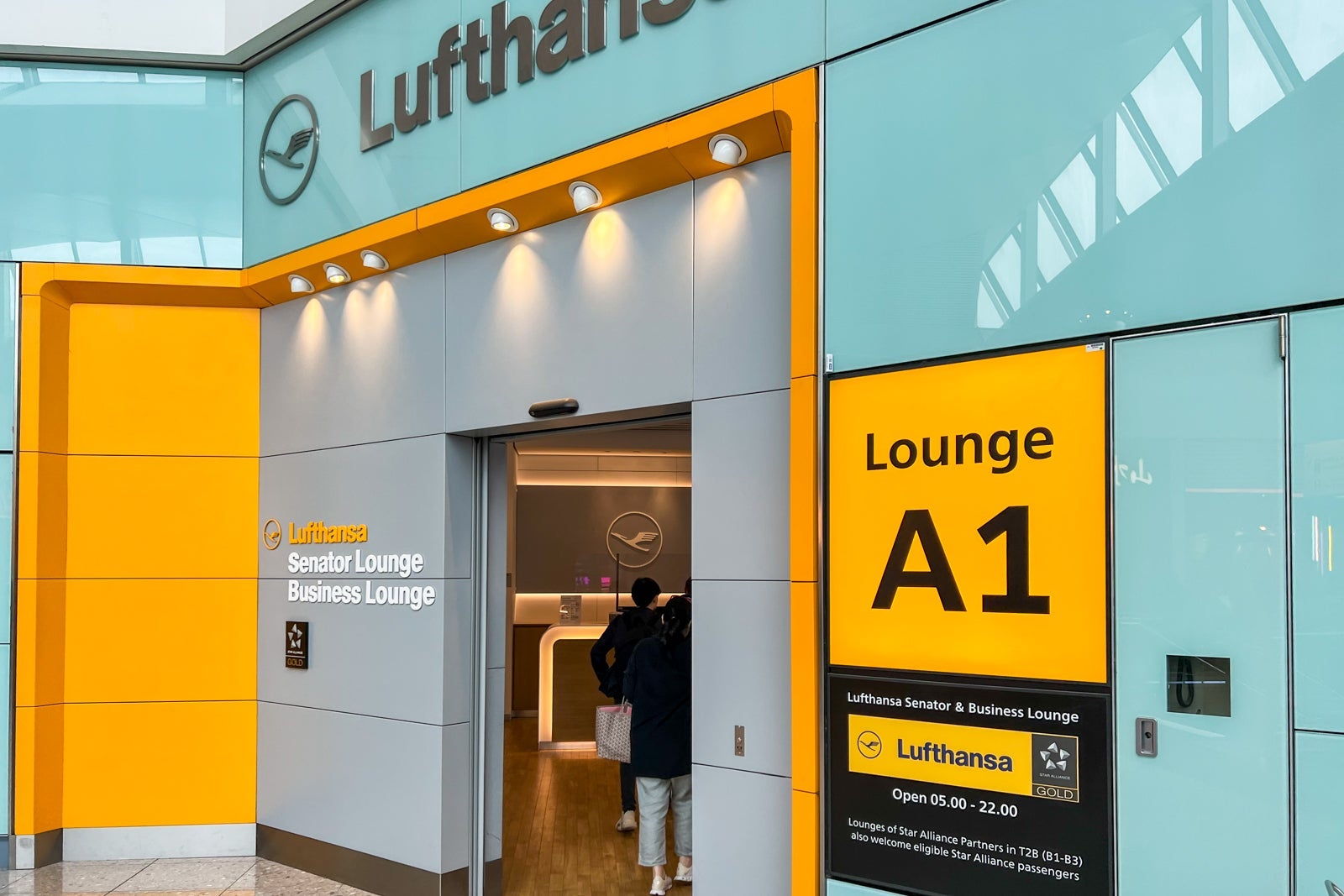 Lufthansa restaurant in London Heathrow Airport.