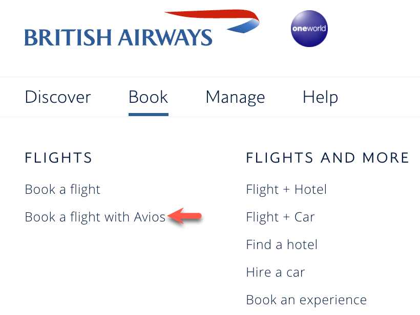 Book a flight with Avios