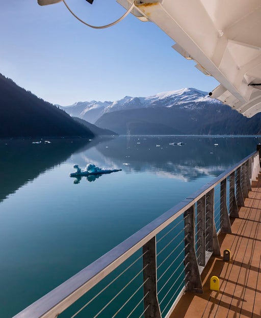 Balcony of cruise ship in Alaska