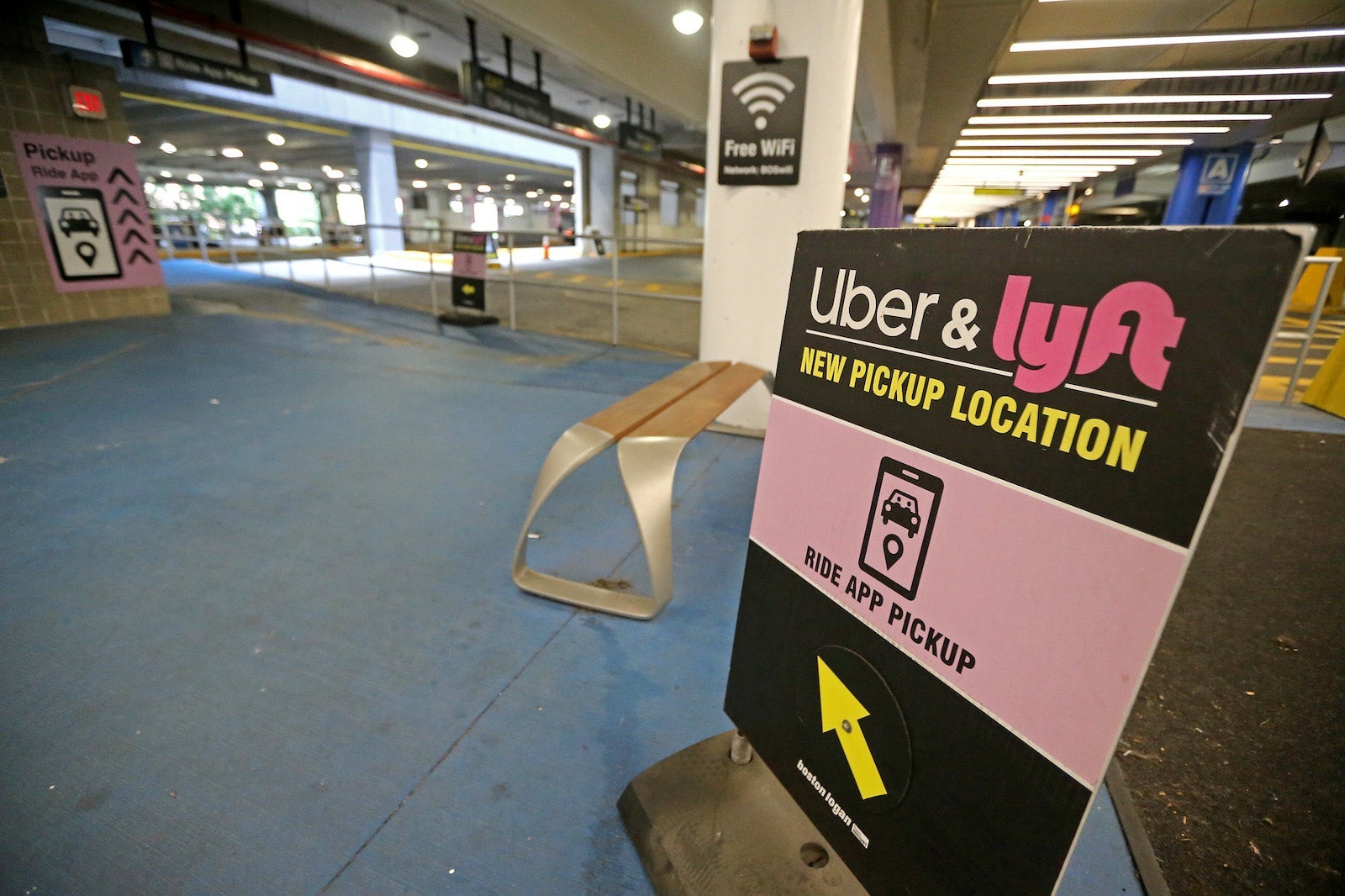Uber and Lyft pick up location at an airport