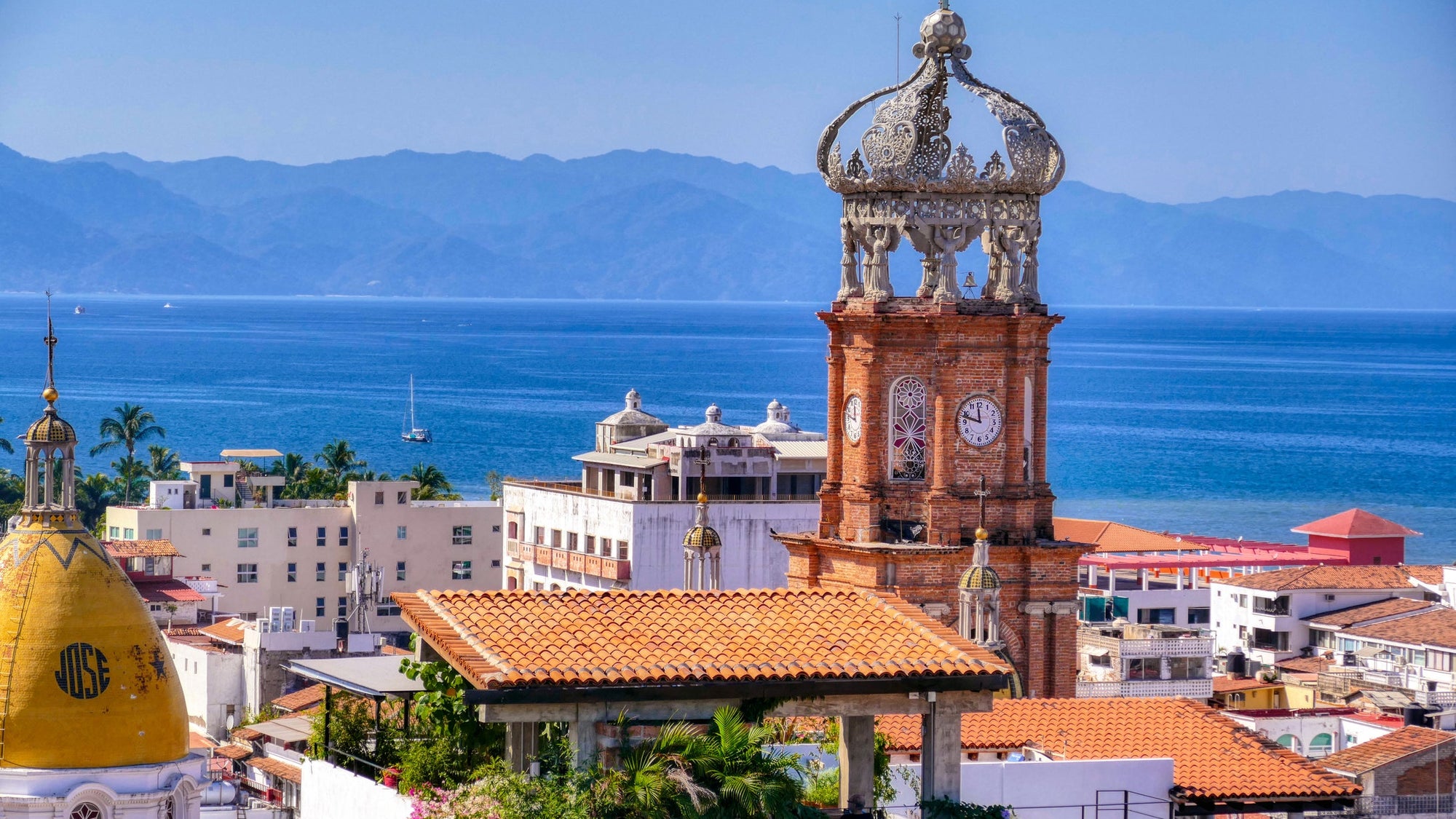 Puerto Vallarta - Mexico. Panoramic view of Puerto Vallarta on a clear winter day