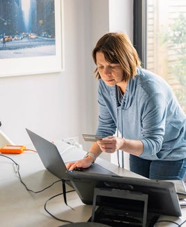 Woman using her laptop