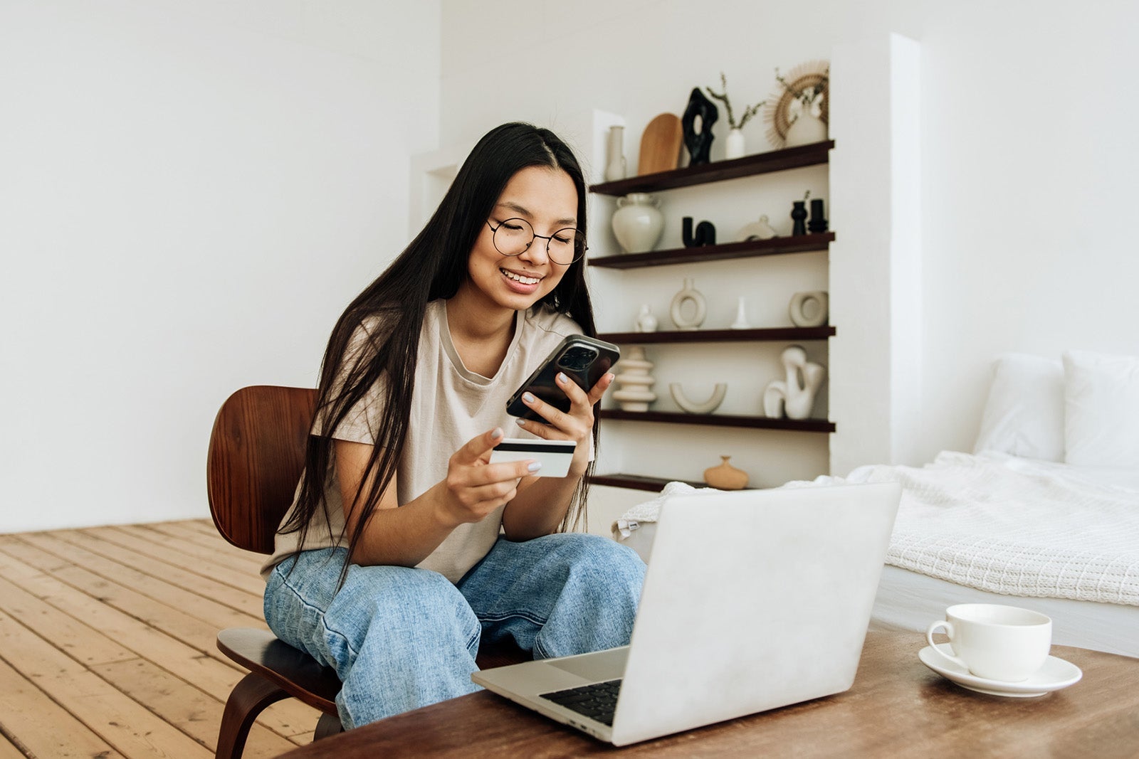 woman using a smartphone