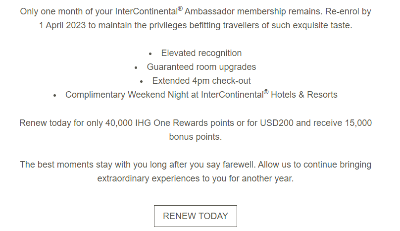 Renew Ambassador membership
