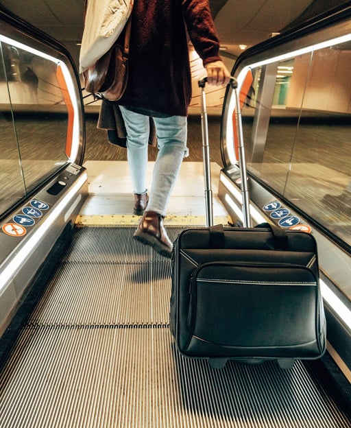 traveling woman at the airport