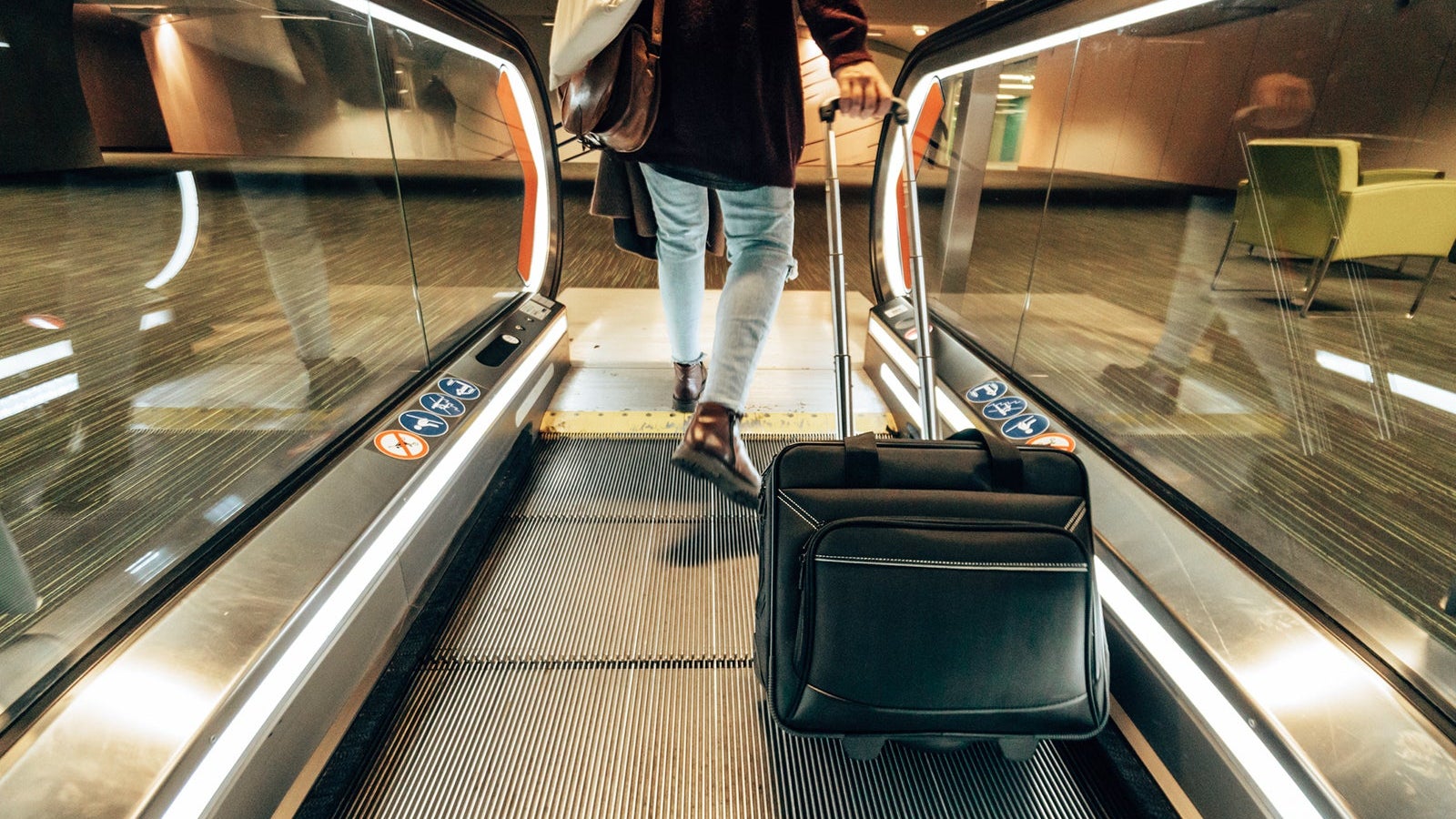 traveling woman at the airport