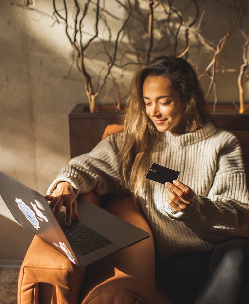 Woman using a laptop