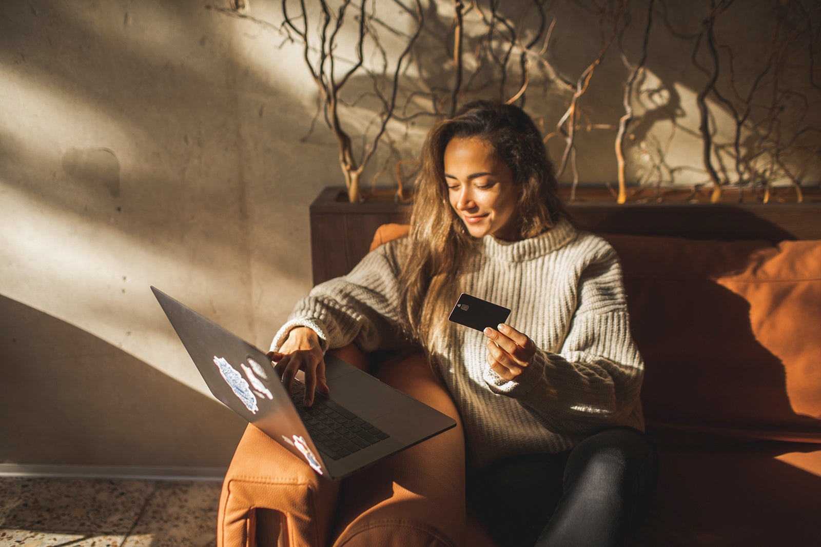 Woman using a laptop