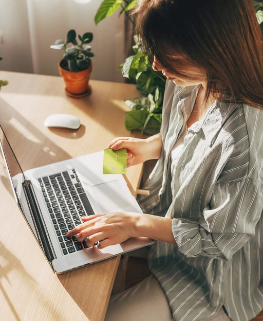 Woman using a laptop
