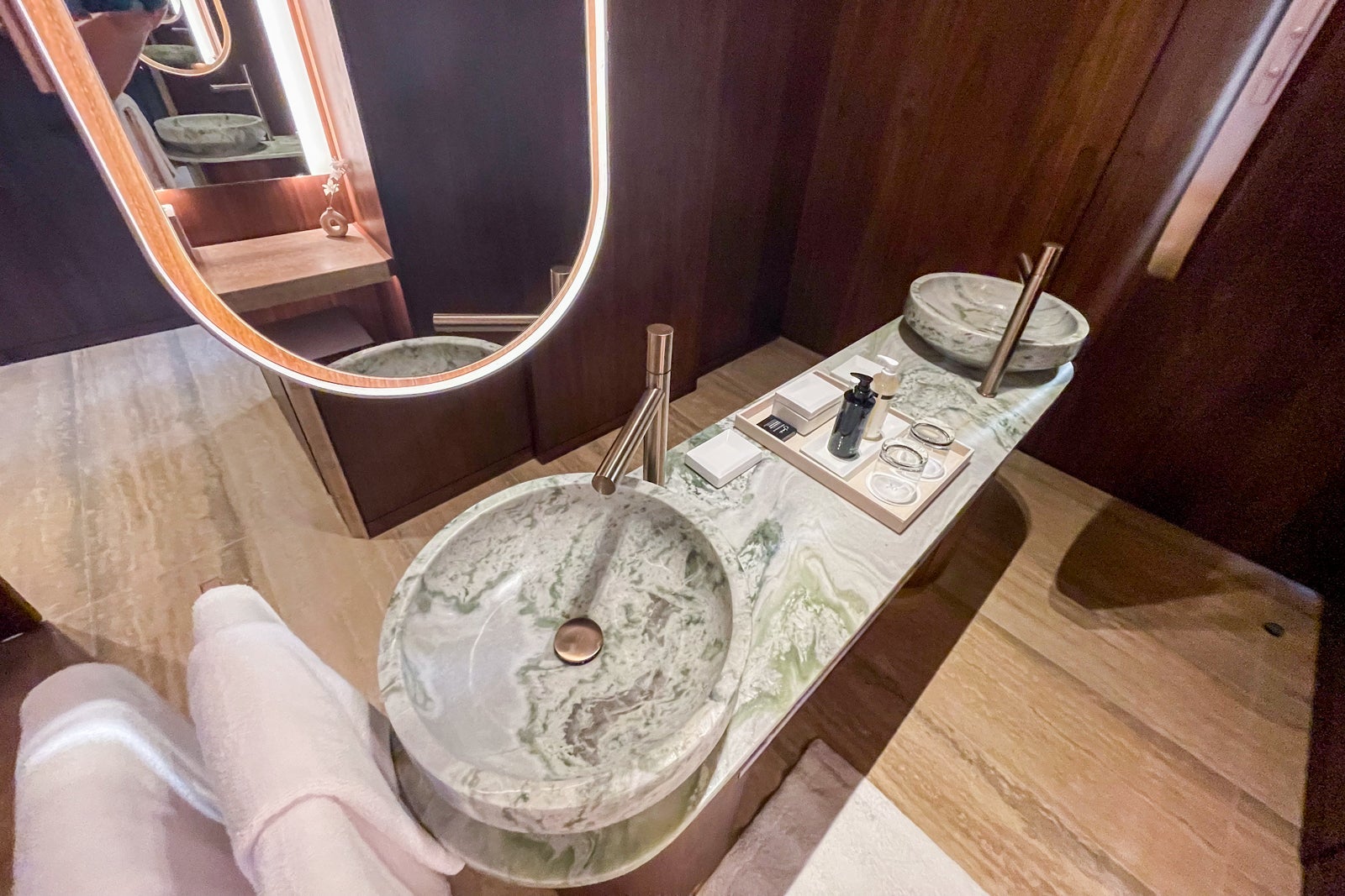 Dual bathroom sinks in the Grand Luxe. St. Regis Kanai Resort, Riviera Maya