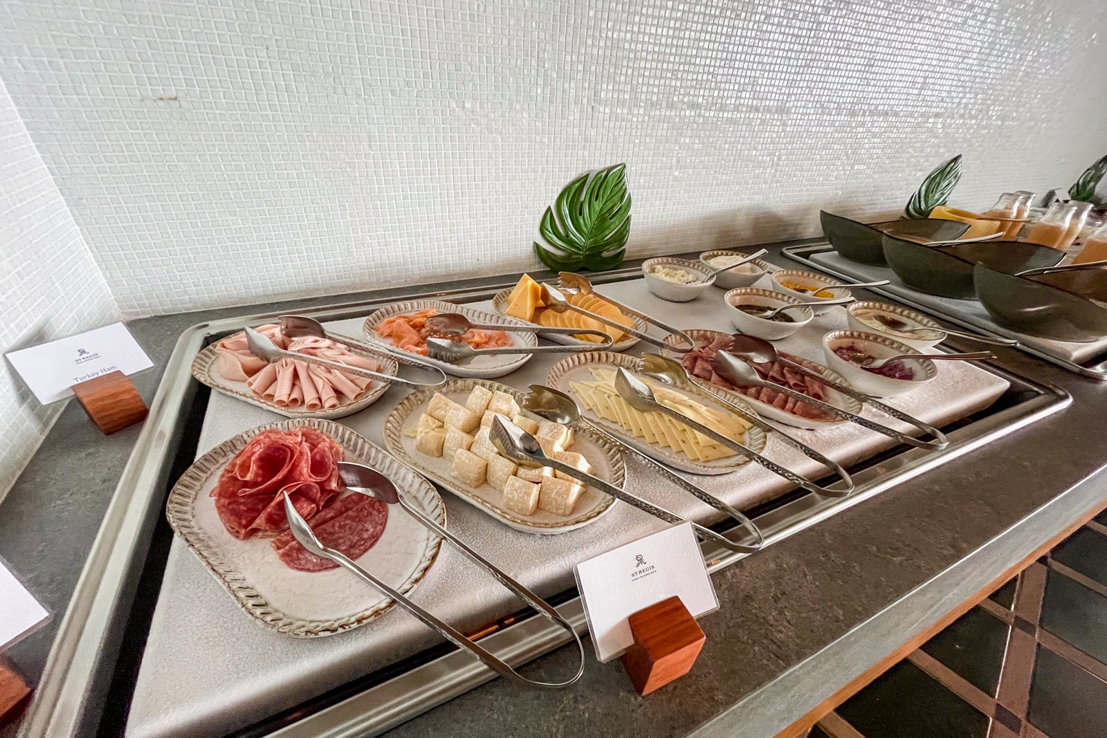 Meats and cheeses at the breakfast buffet. St. Regis Kanai Resort, Riviera Maya