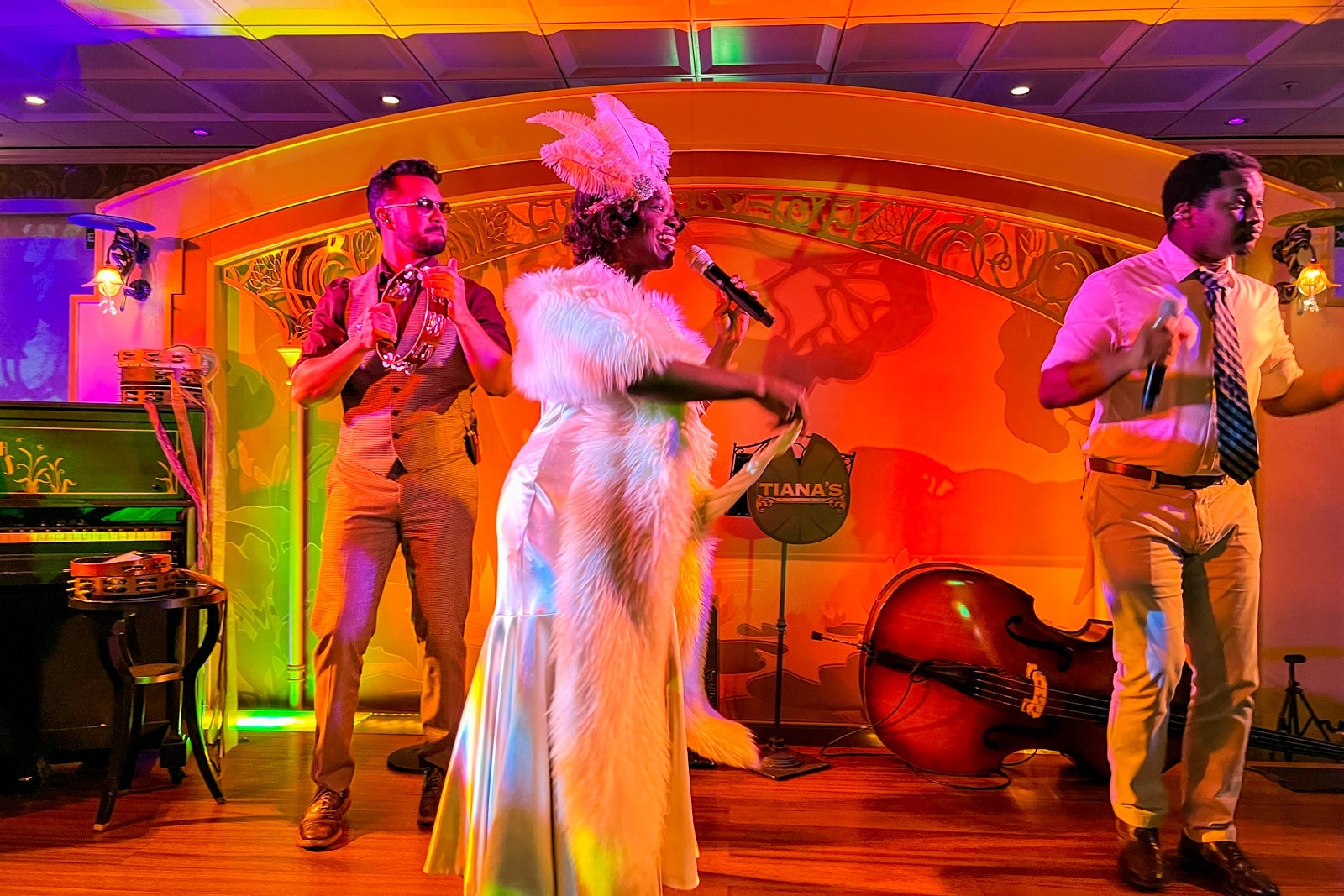 Tiana singing at Tiana's Place