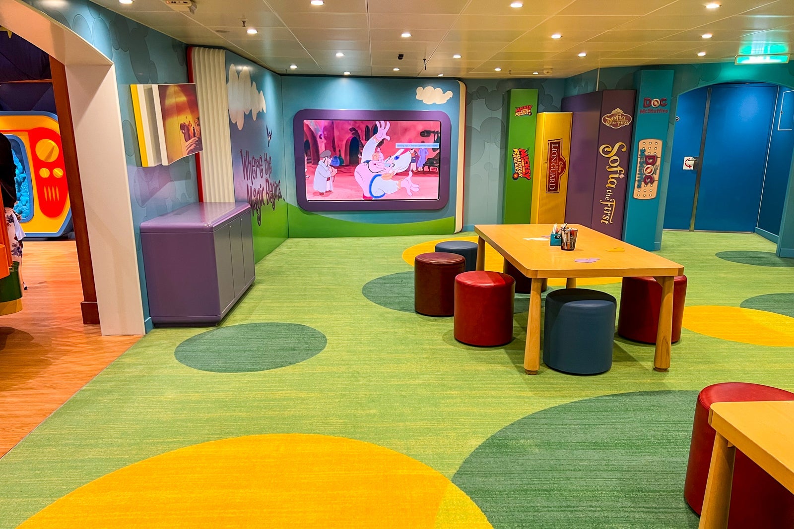 Play area in the kid club on Disney Wonder