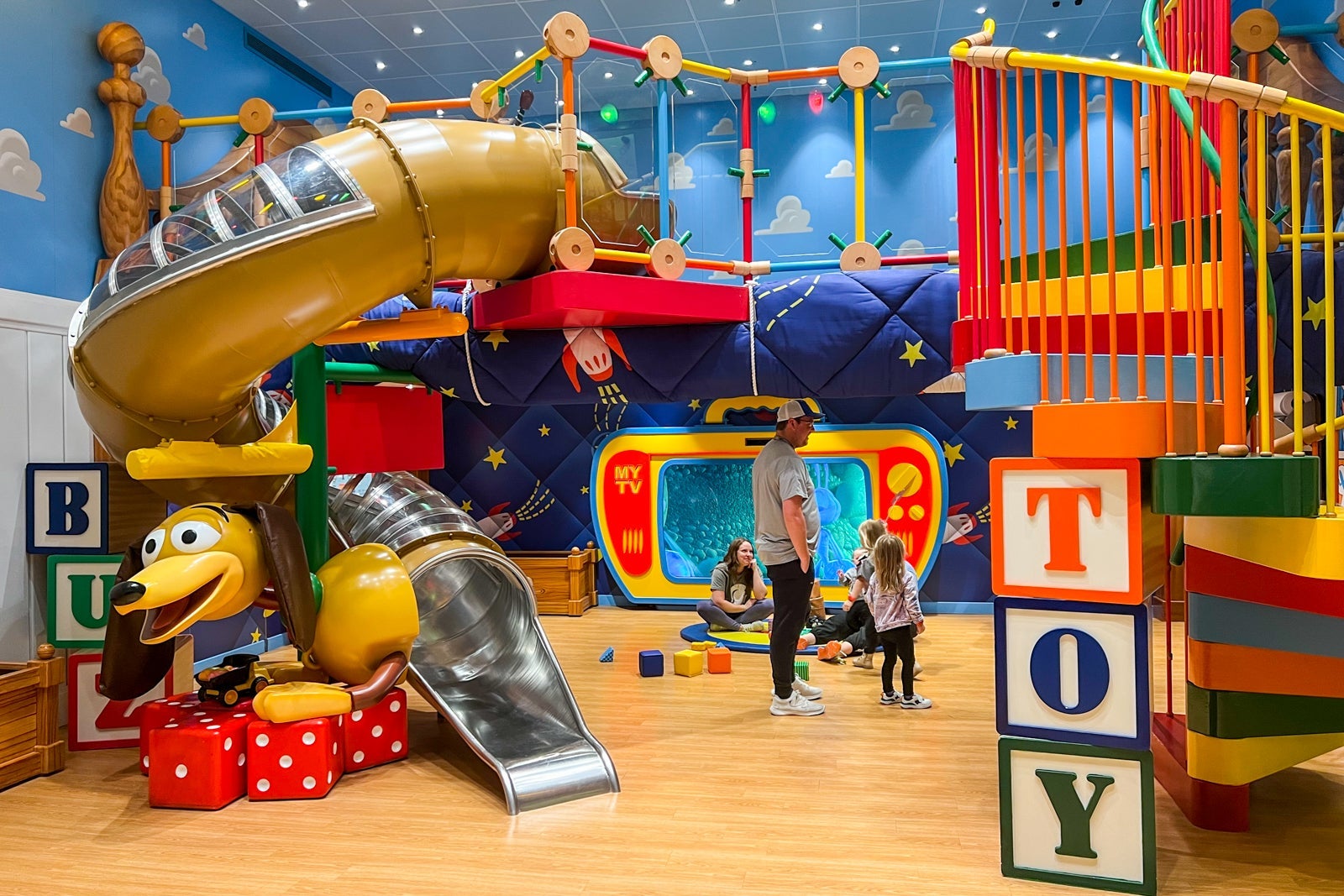 Toy Story play area in Disney Wonder kid club