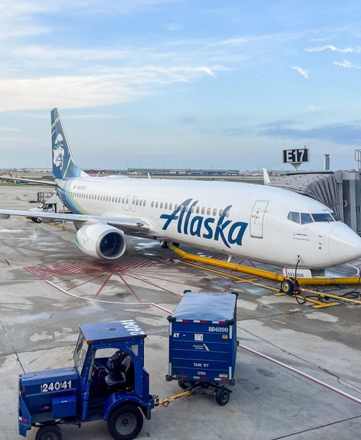 Alaska plane exterior at the gate