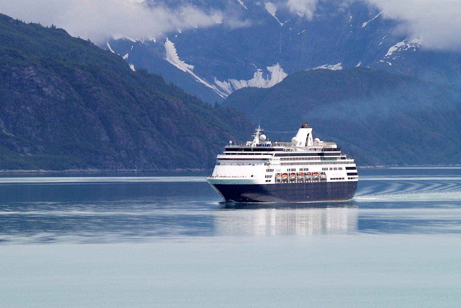 A Holland America ship in Alaska