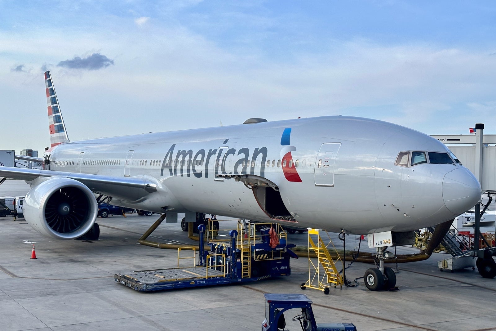 American Airlines plane on runway