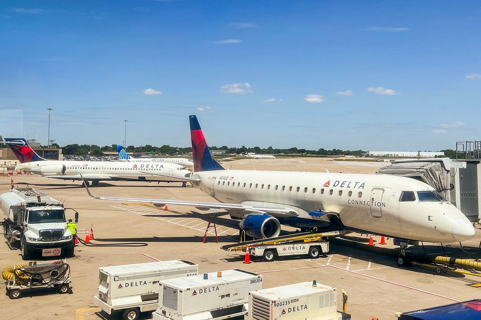 Delta plane at Louisville Muhammad Ali International Airport (SDF).