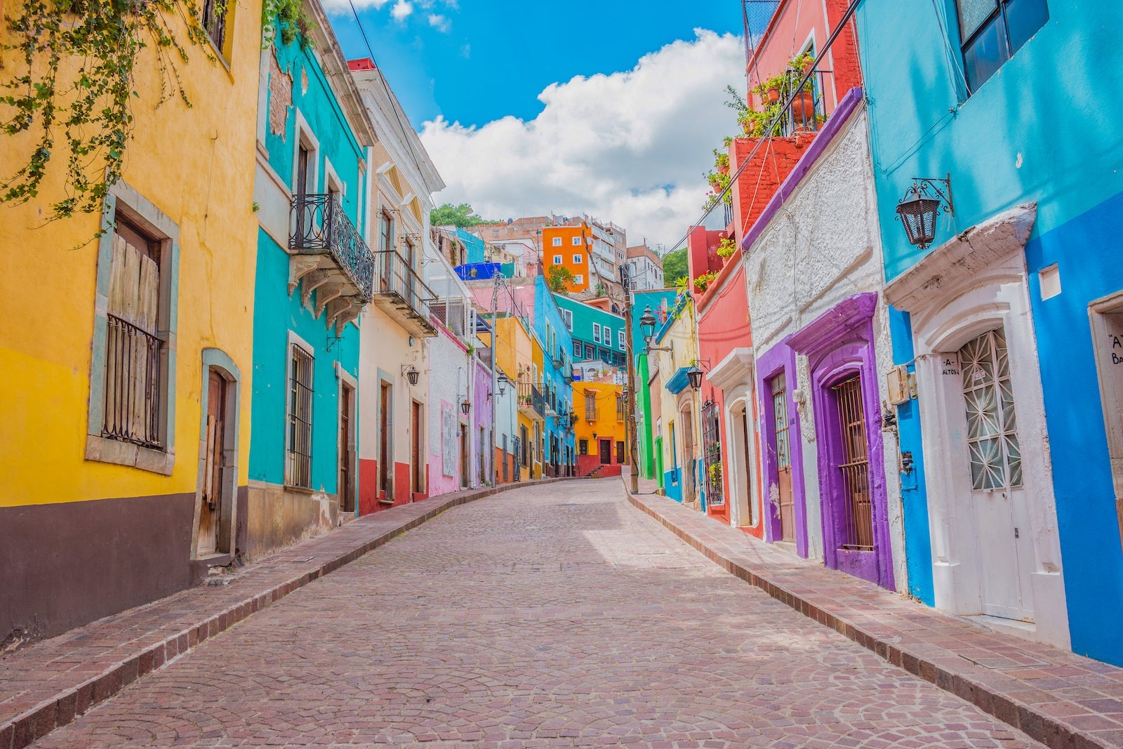 Colorful alleys and streets in Guanajuato city, Mexico