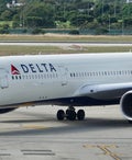 A Delta Airbus A350-900 on the tarmac