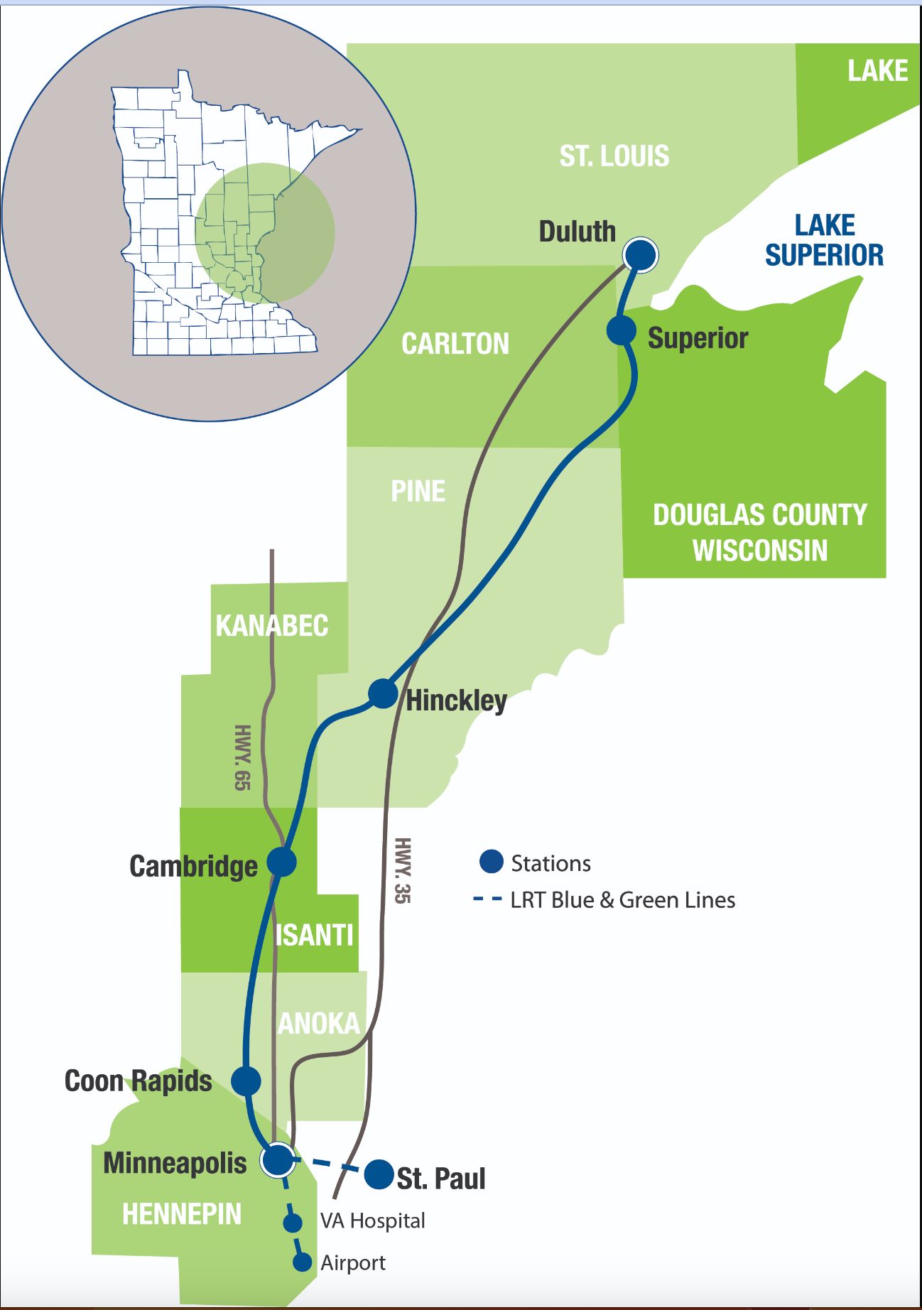 Northern Lights Express map.