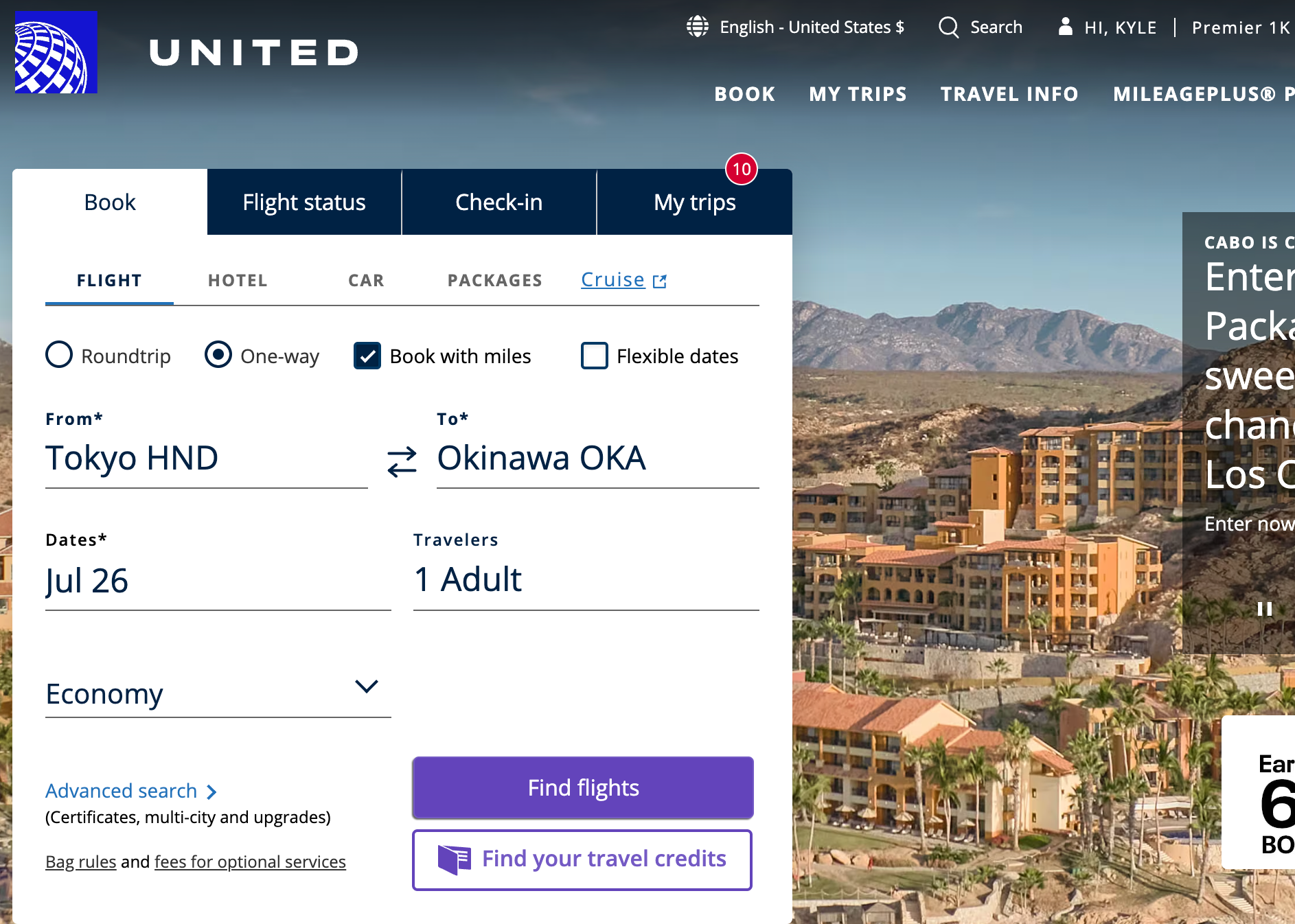 Searching HND to OKA