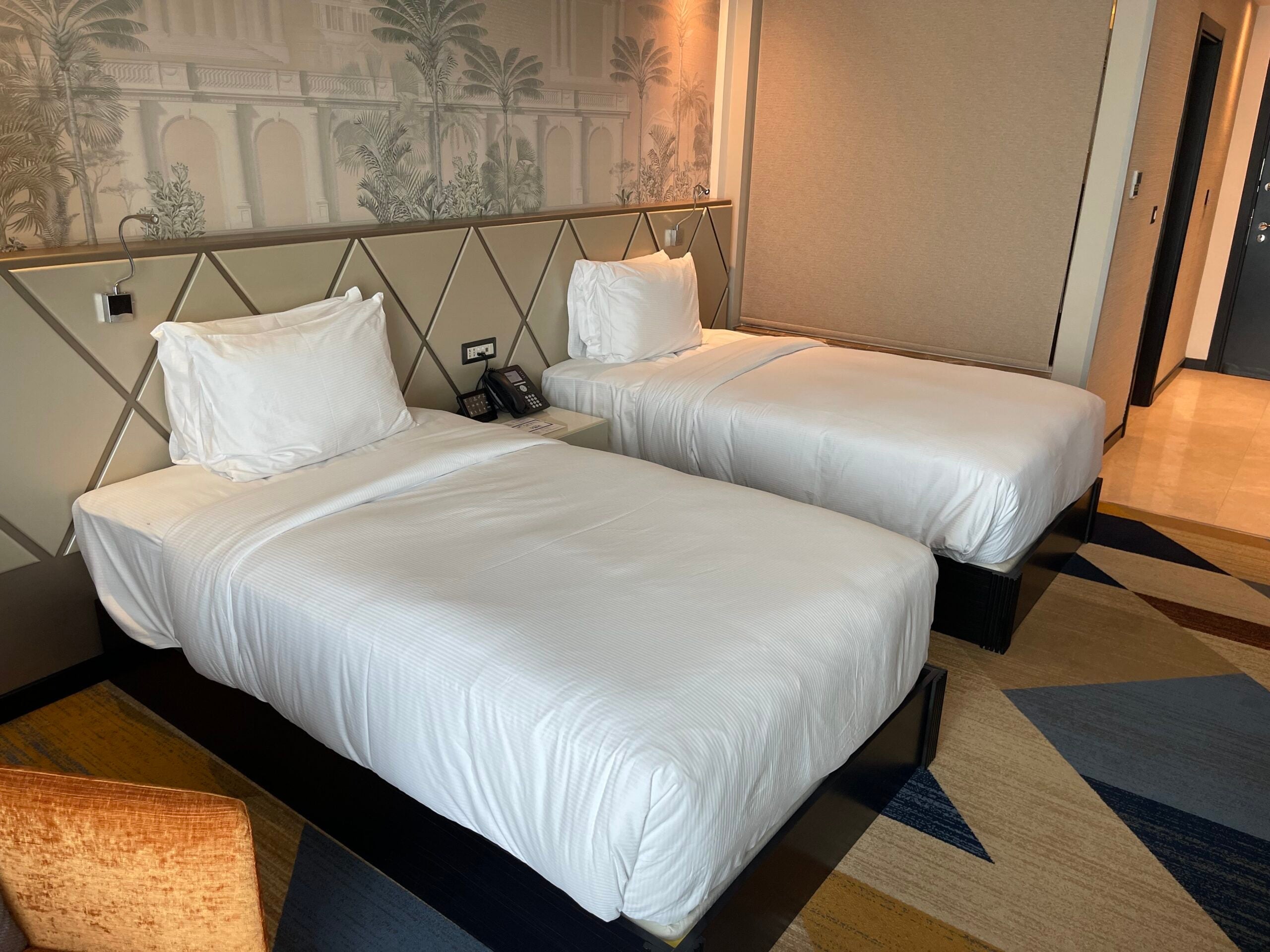 Two twin bed room at the Hilton Amman facing back