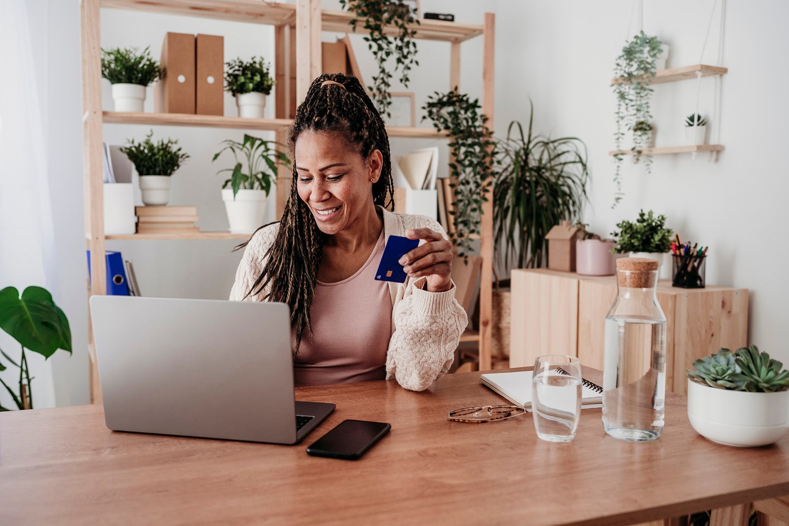 Woman using a laptop